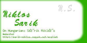 miklos sarik business card